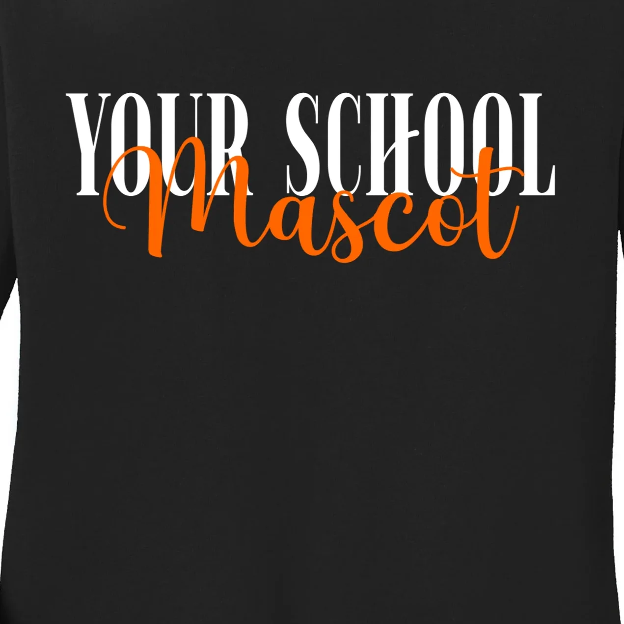 Custom School Mascot Women's Long Sleeve Shirt - Front - Close-up