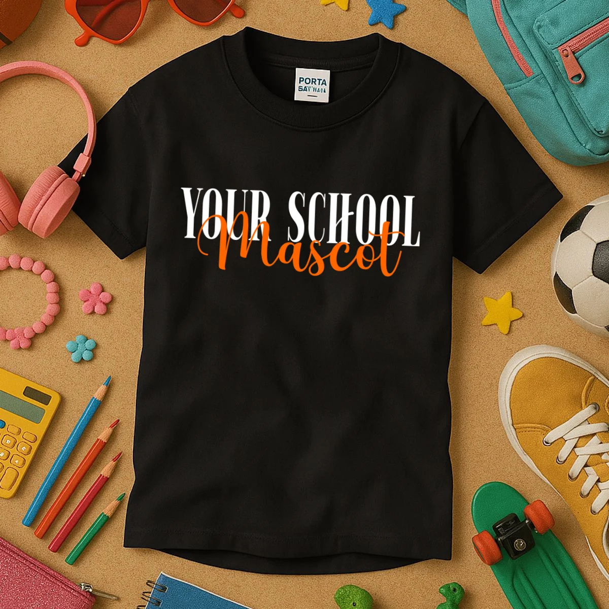 Custom School Mascot Kids T-Shirt - Front 2
