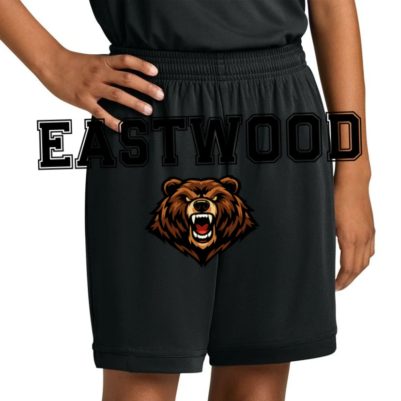 Custom School Mascot Logo Kids Shorts - Front 1