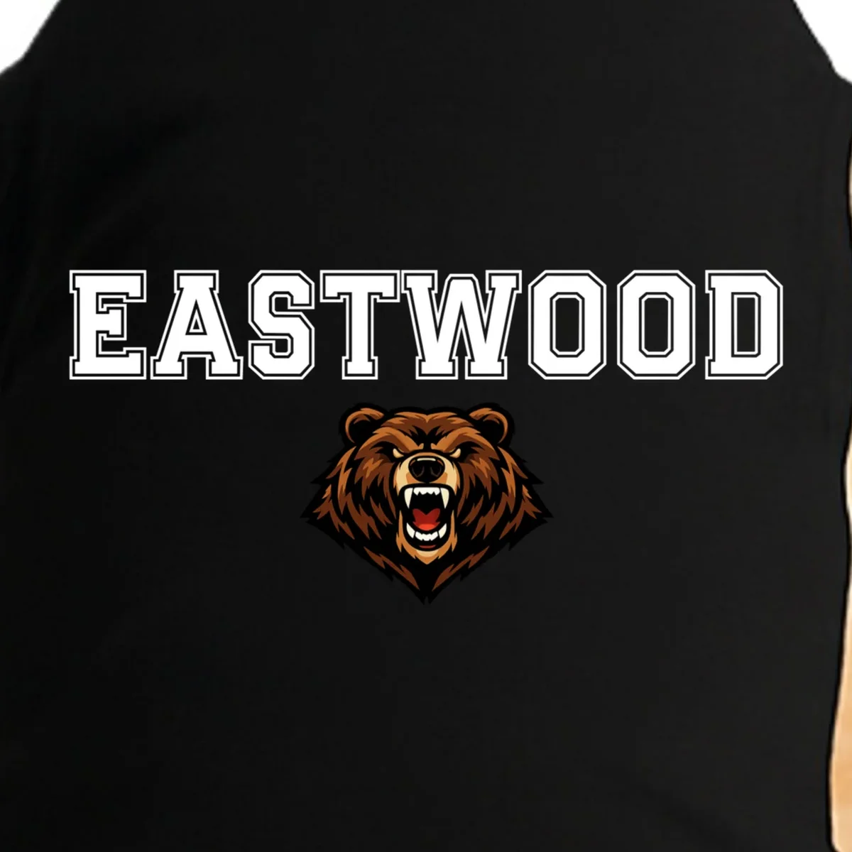 Custom School Mascot Logo Doggie Tank - Front - Close-up