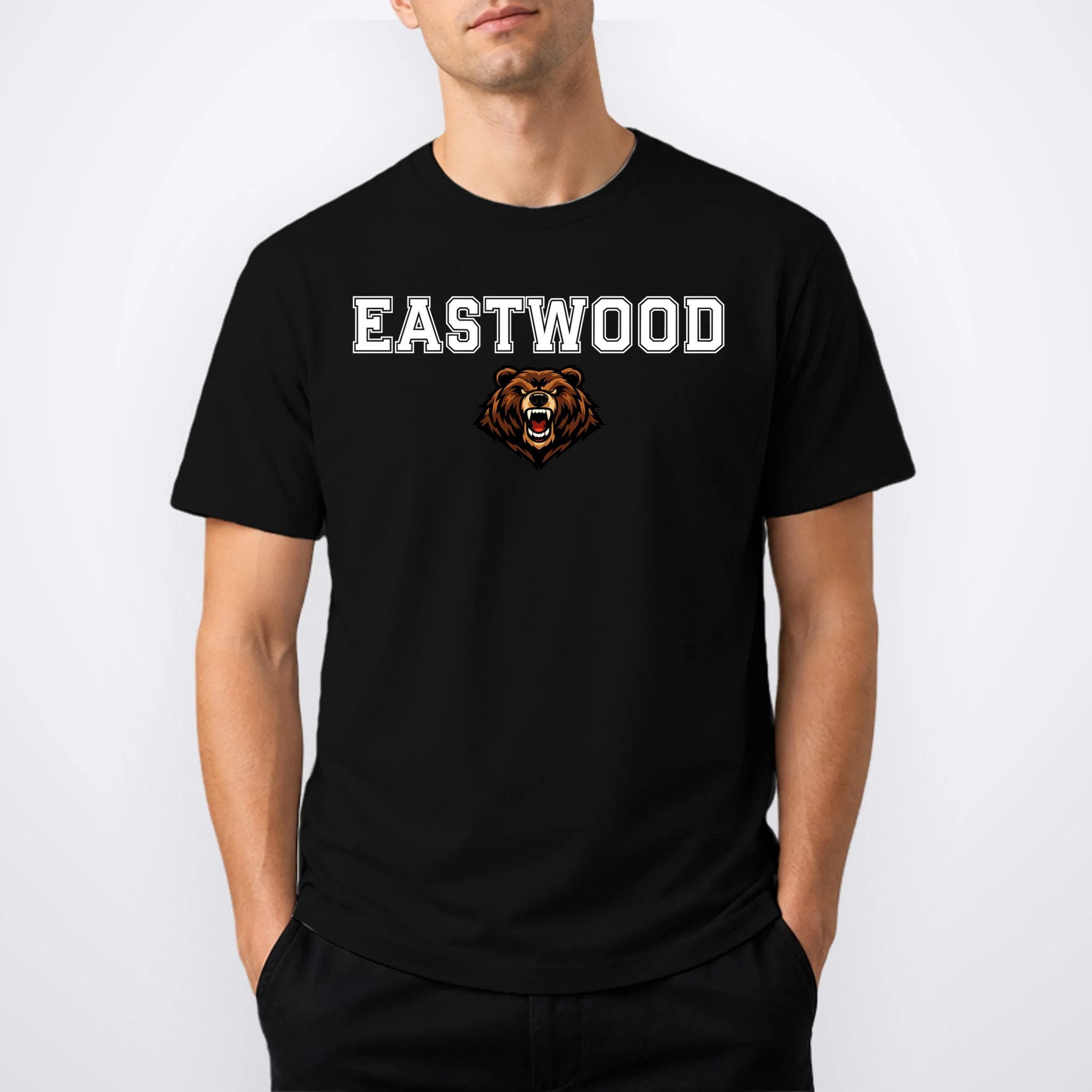 Custom School Mascot Logo Men's T-Shirt - Front 1