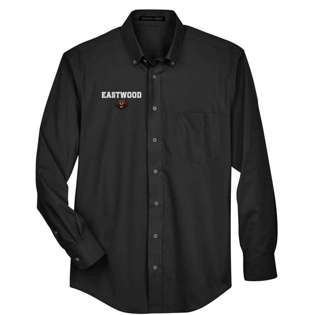 Custom School Mascot Logo Men's Button Up - Front