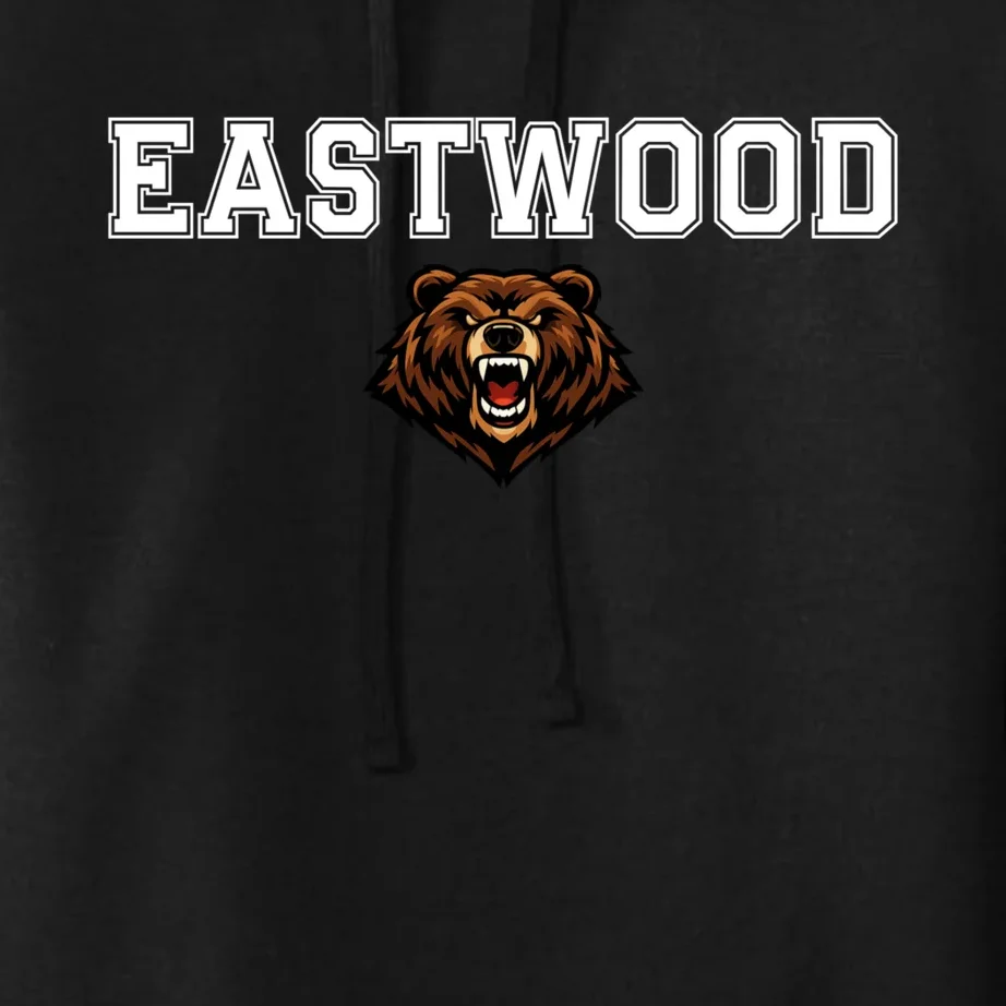 Custom School Mascot Logo Women's Pullover Hoodie - Front - Close-up