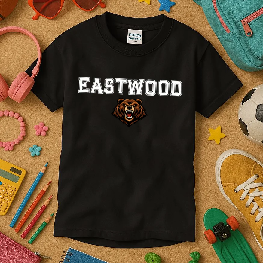 Custom School Mascot Logo Kids T-Shirt - Front 2