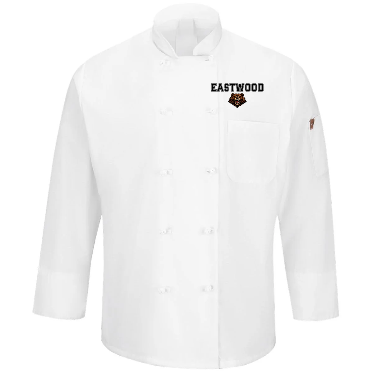 Custom School Mascot Logo Men's Chef Coat - Front
