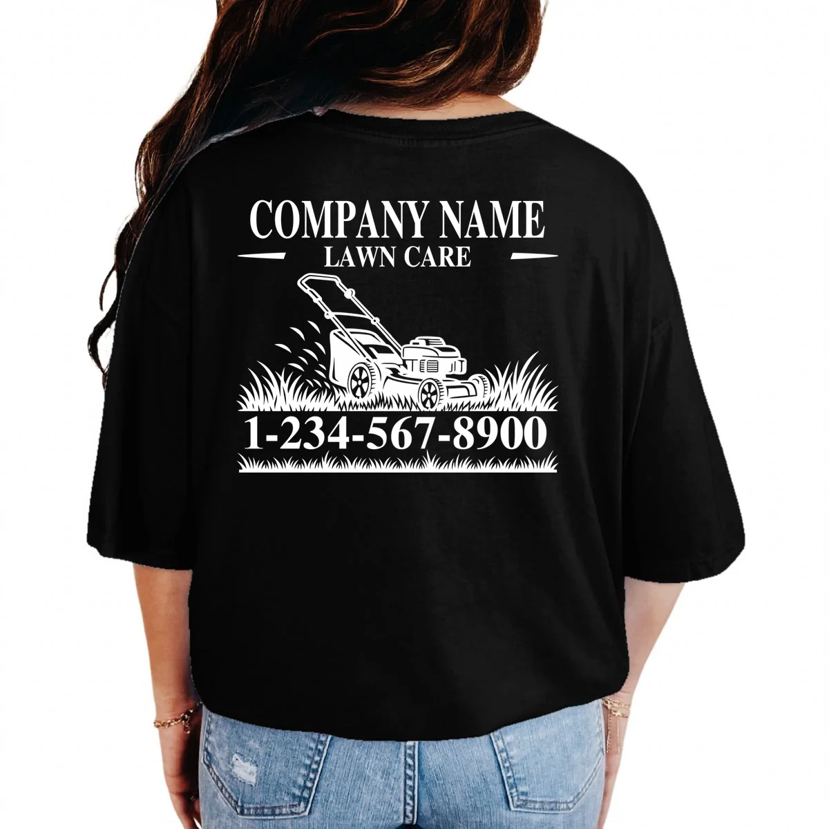 Custom Company Name Lawncare T-Shirt - Back