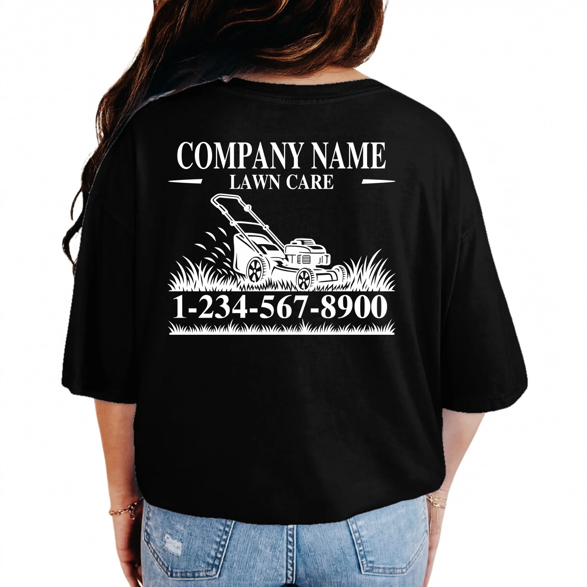 Custom Company Name Lawncare Comfort Colors Unisex T-Shirt - Back