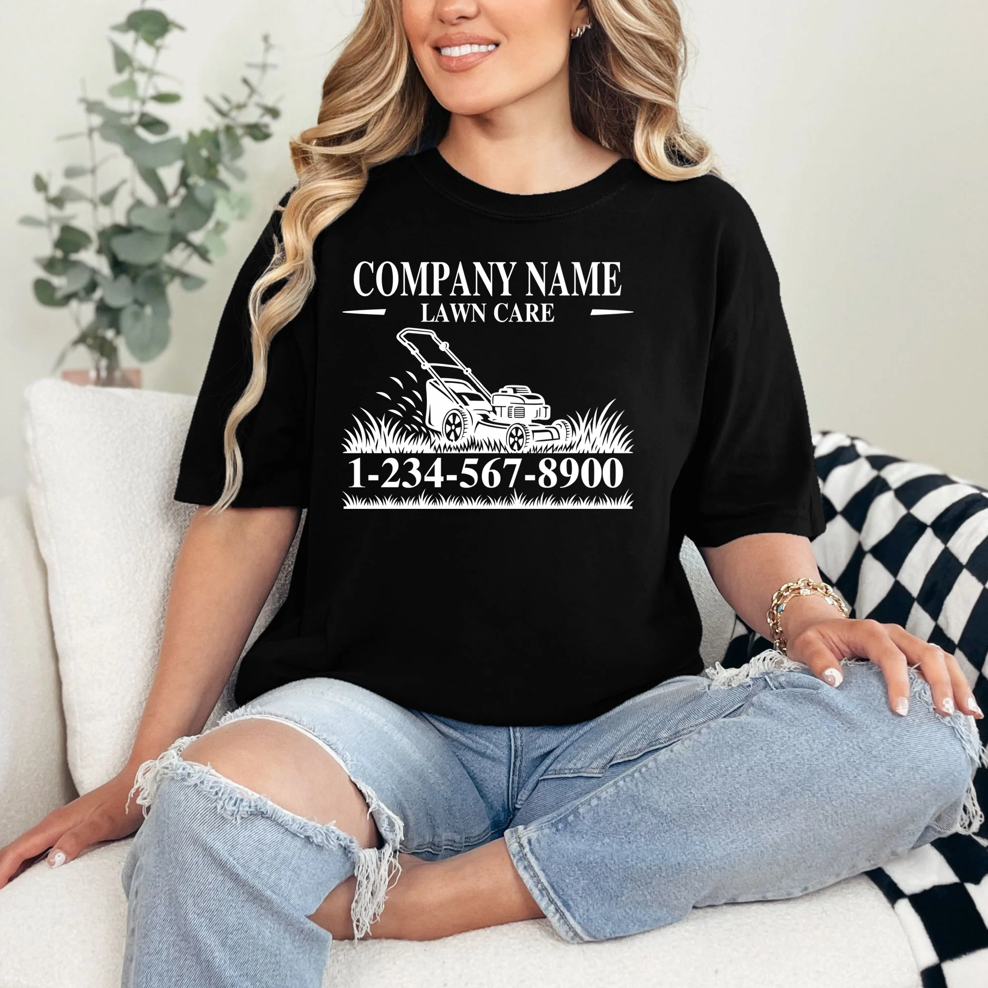 Custom Company Name Lawncare T-Shirt - Front 1