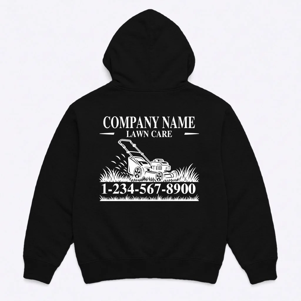 Custom Company Name Lawncare Hoodie - Back