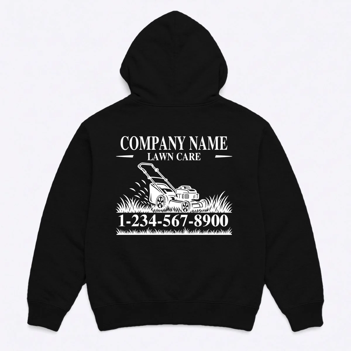 Custom Company Name Lawncare Hoodie - Back