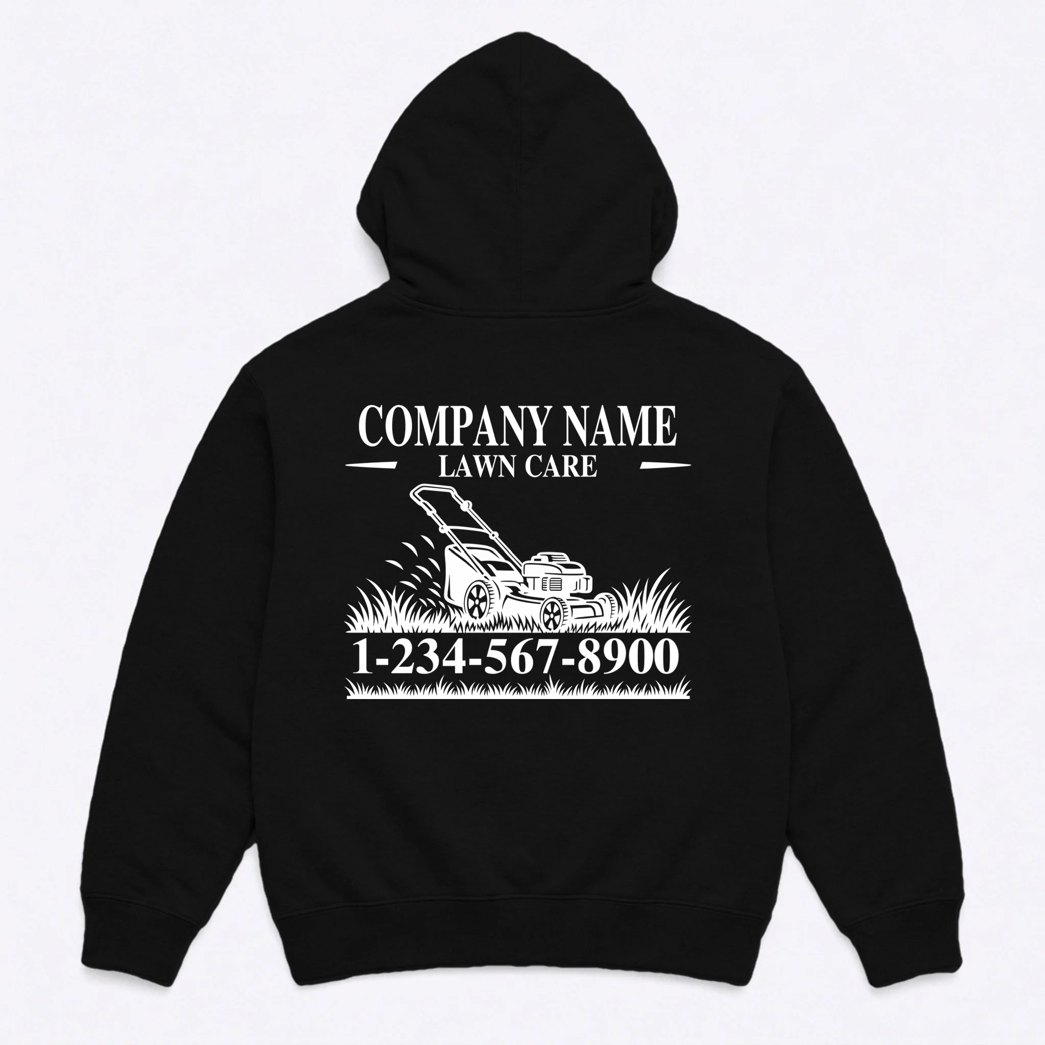 Custom Company Name Lawncare Men's Hoodie - Back