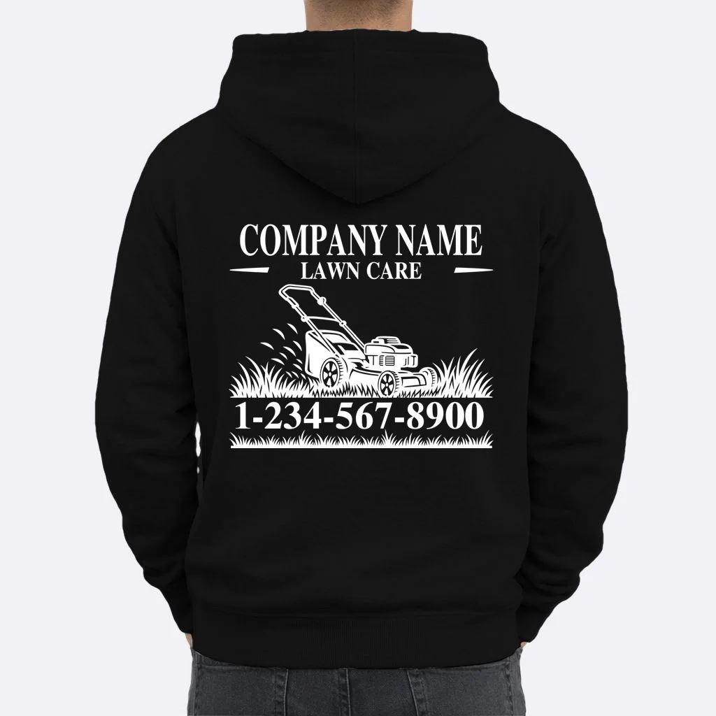 Custom Company Name Lawncare Hoodie - Back 1