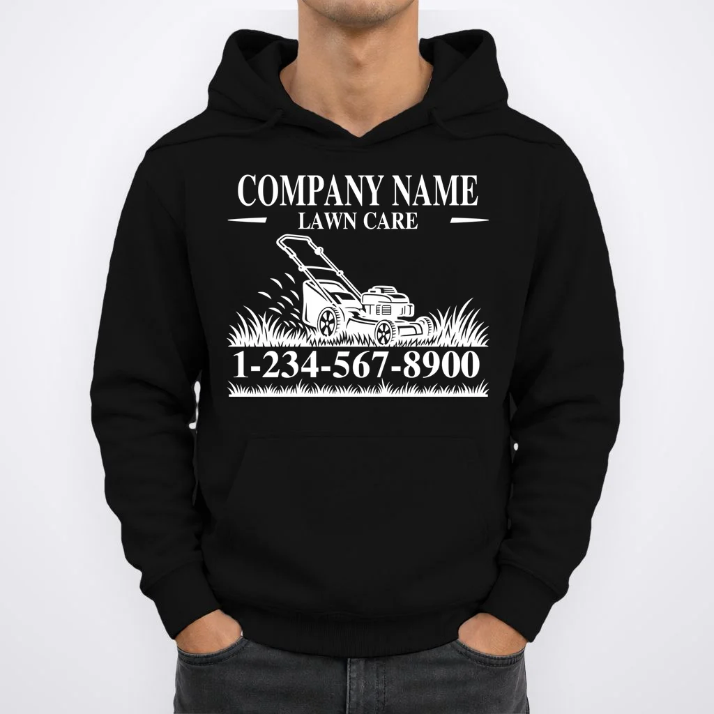 Custom Company Name Lawncare Hoodie - Front 1