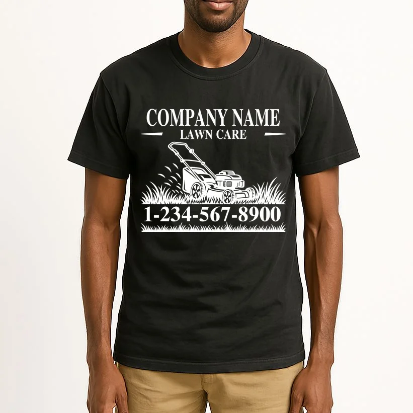 Custom Company Name Lawncare Tall T-Shirt - Front 1