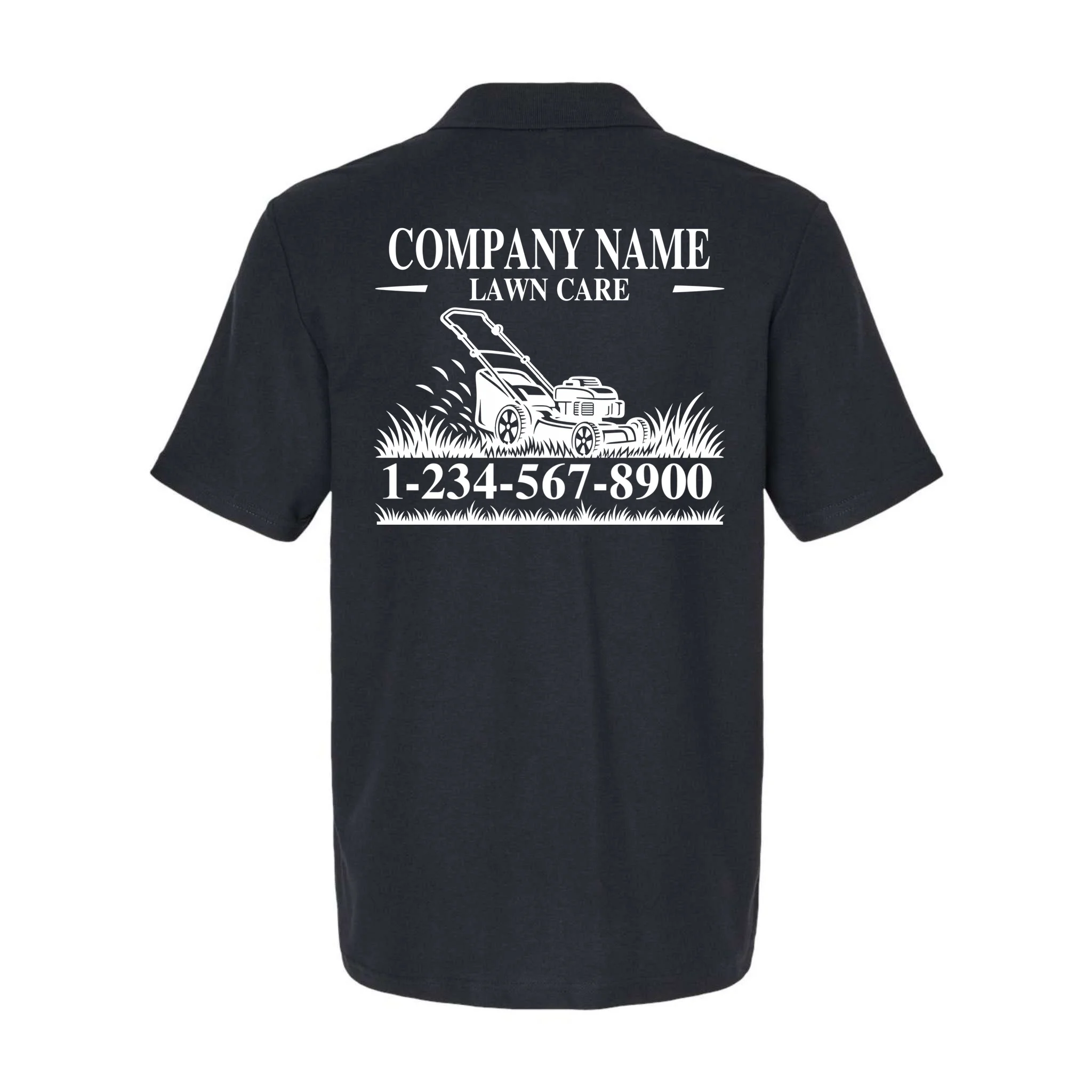 Custom Company Name Lawncare Polo Shirt - Back