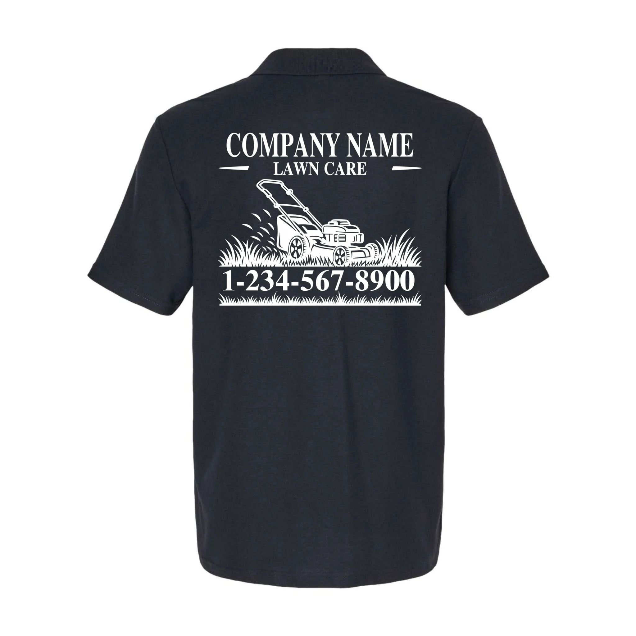 Custom Company Name Lawncare Men's Polo - Back