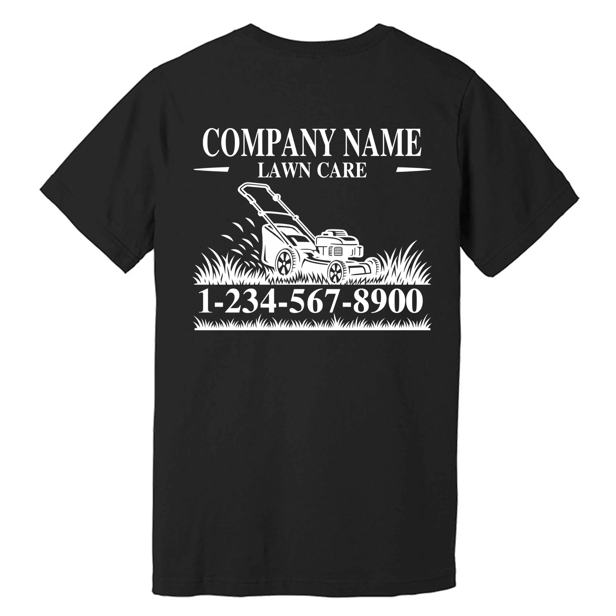 Custom Company Name Lawncare T-Shirt - Back