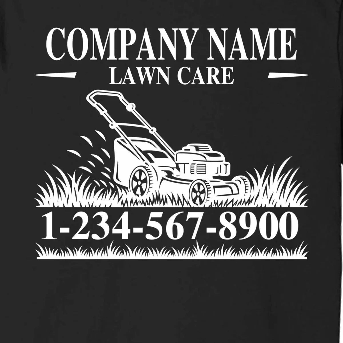 Custom Company Name Lawncare Bella+Canvas Men's T-Shirt - Back - Close-up