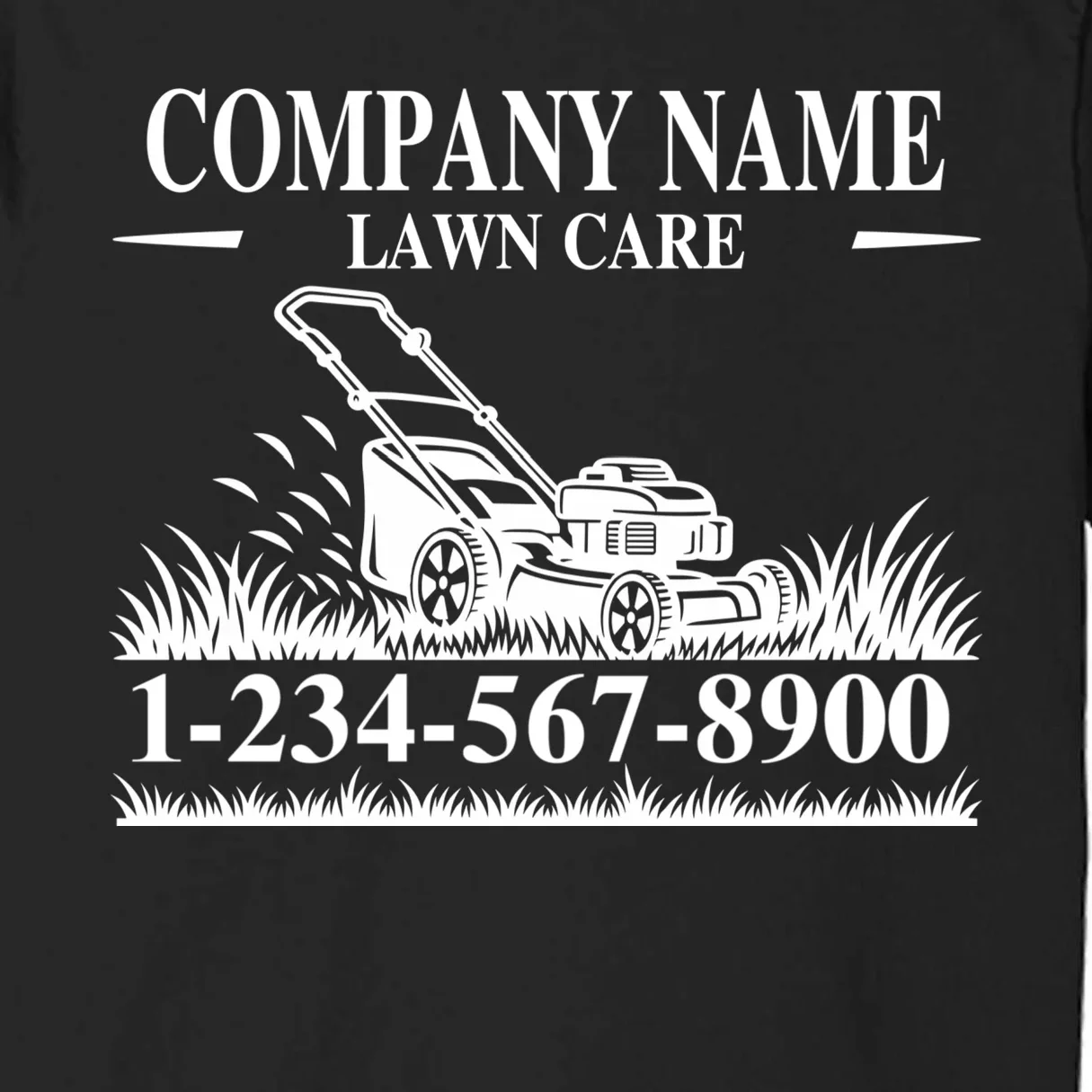 Custom Company Name Lawncare Bella+Canvas Men's T-Shirt - Back - Close-up