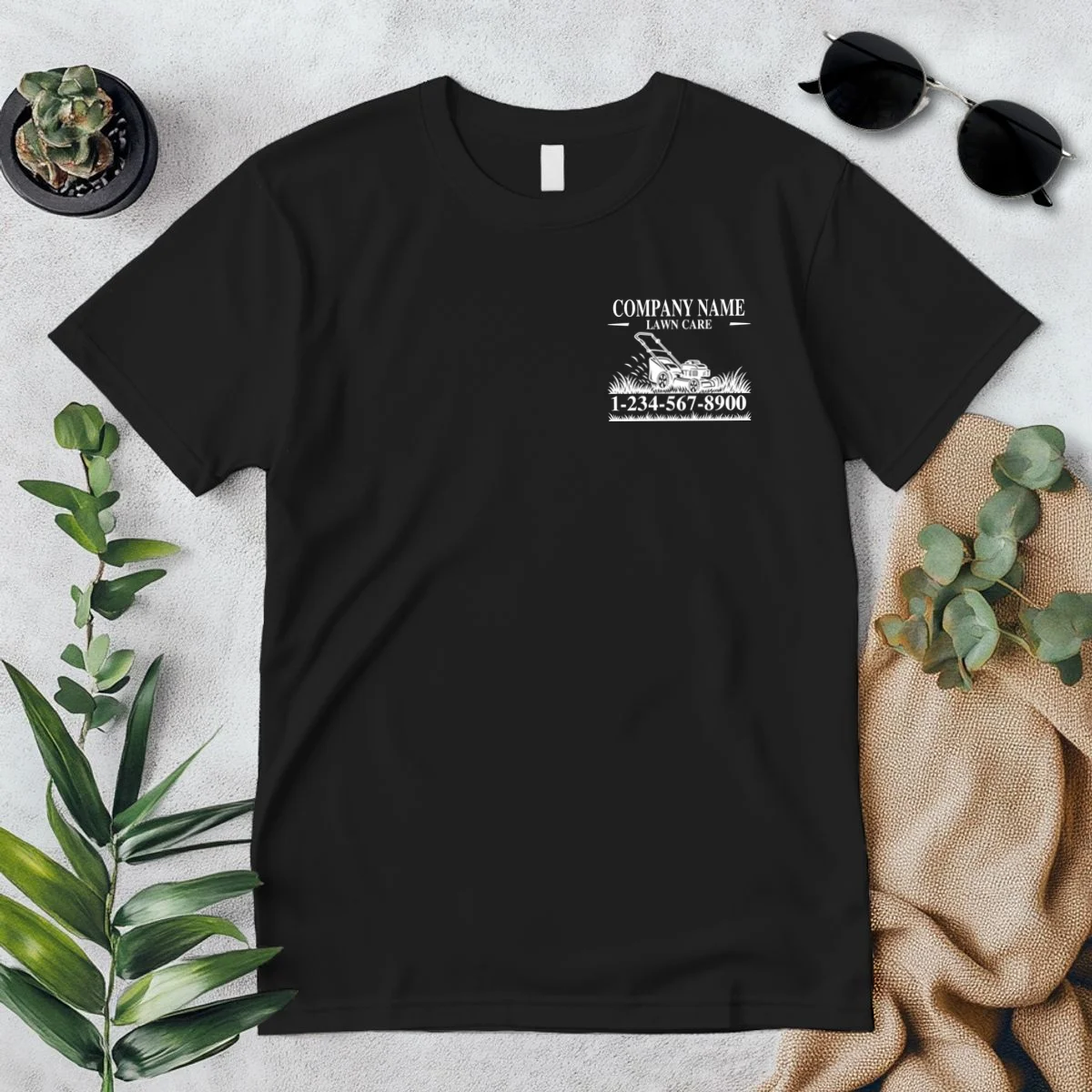 Custom Company Name Lawncare T-Shirt - Front 1