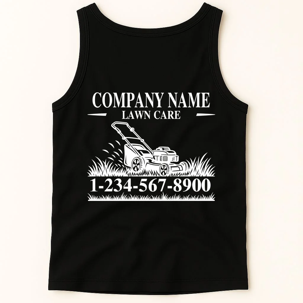 Custom Company Name Lawncare Tank Top - Back 1