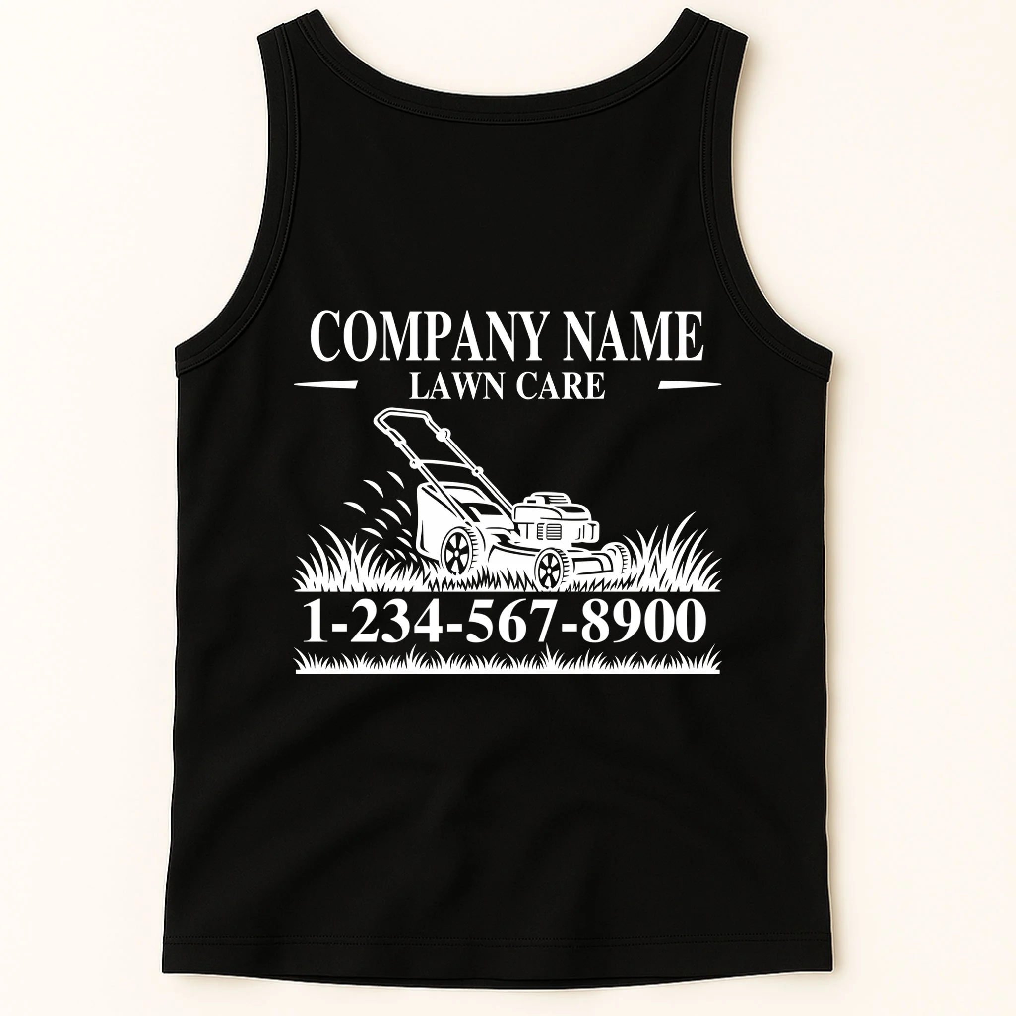 Custom Company Name Lawncare Men's Tank Top - Back 1
