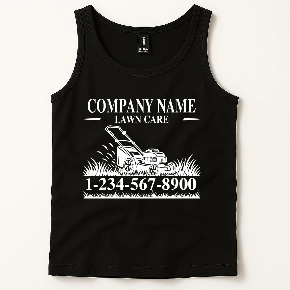 Custom Company Name Lawncare Tank Top - Front 1