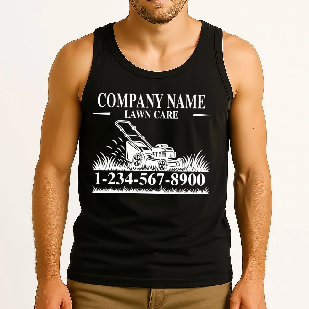 Custom Company Name Lawncare Tank Top - Front 2