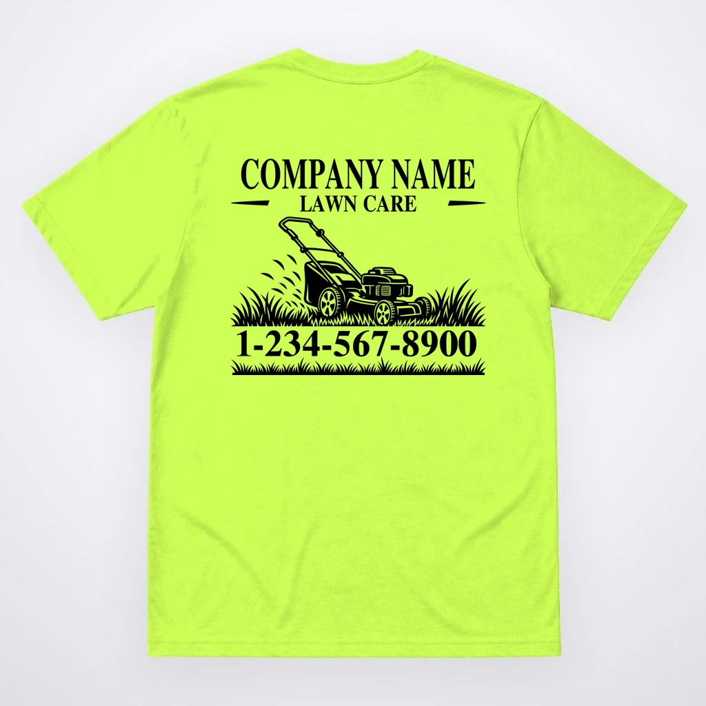 Custom Company Name Lawncare T-Shirt - Back