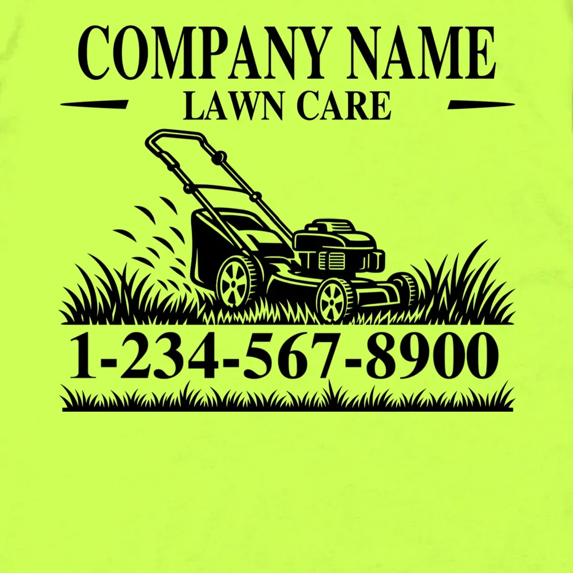 Custom Company Name Lawncare Men's T-Shirt - Back - Close-up