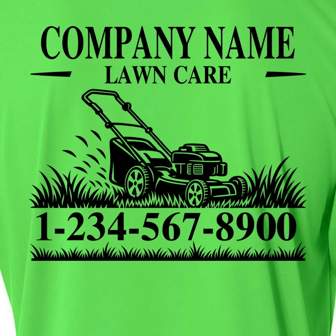 Custom Company Name Lawncare Men's Performance Long Sleeve Shirt - Back - Close-up