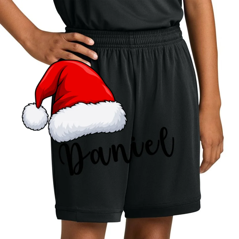 Custom Personalized Christmas Santa Hat Kids Shorts - Front 1