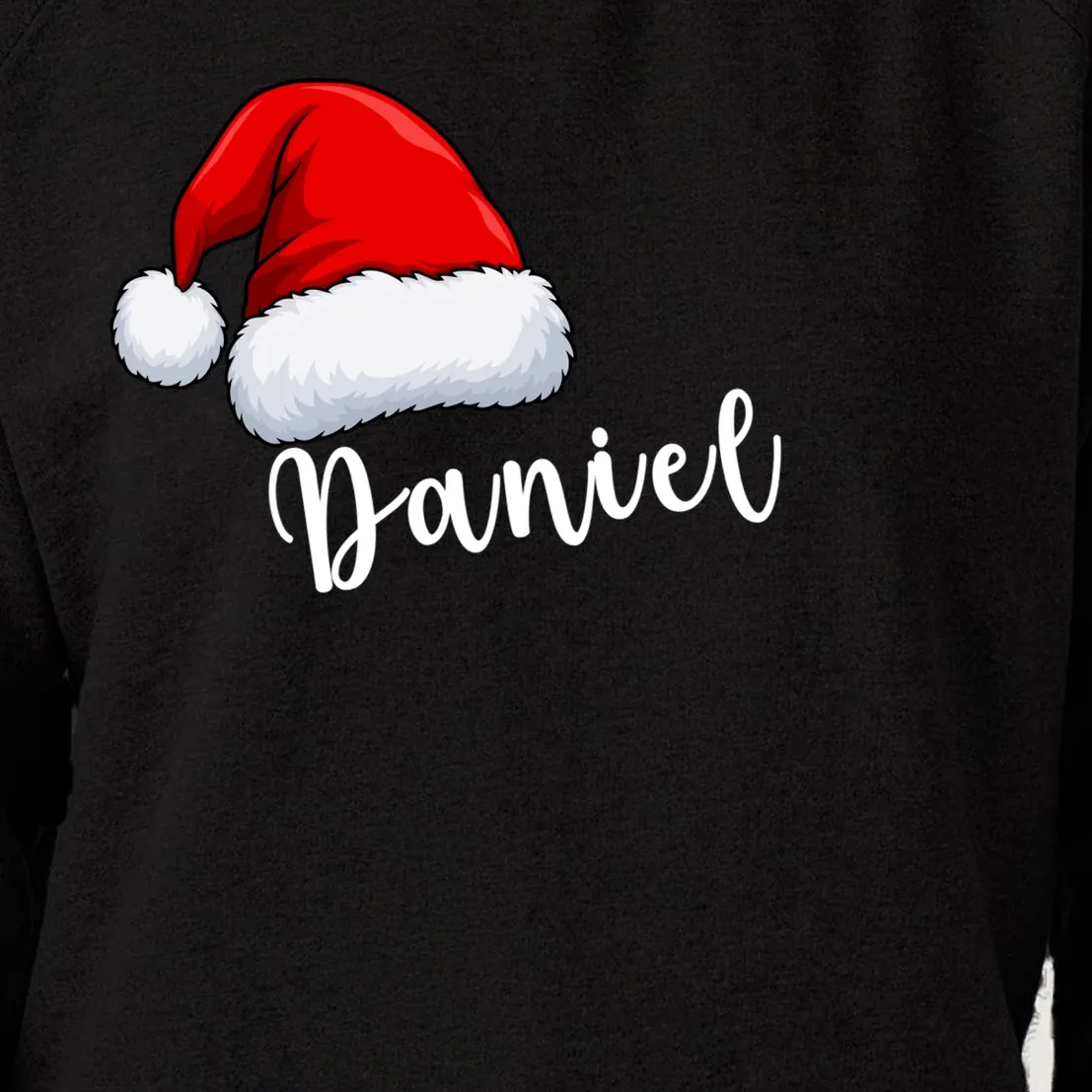 Custom Personalized Christmas Santa Hat Women's Sweatshirt - Front - Close-up