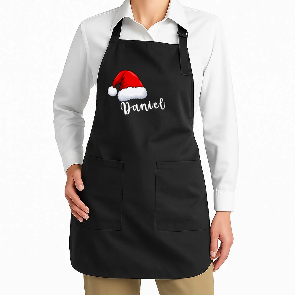 Custom Personalized Christmas Santa Hat Apron - Front 1