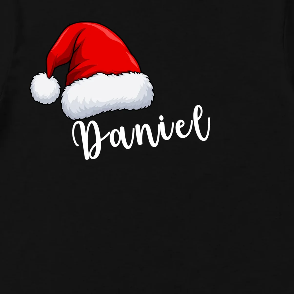 Custom Personalized Christmas Santa Hat Men's T-Shirt - Front - Close-up