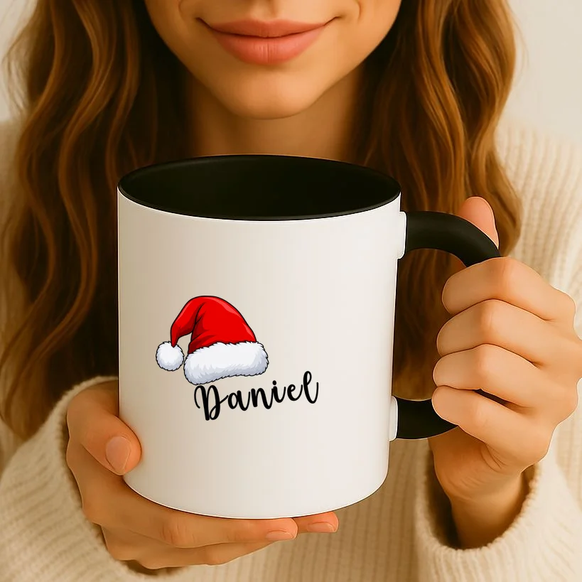 Custom Personalized Christmas Santa Hat Mug - Front 2