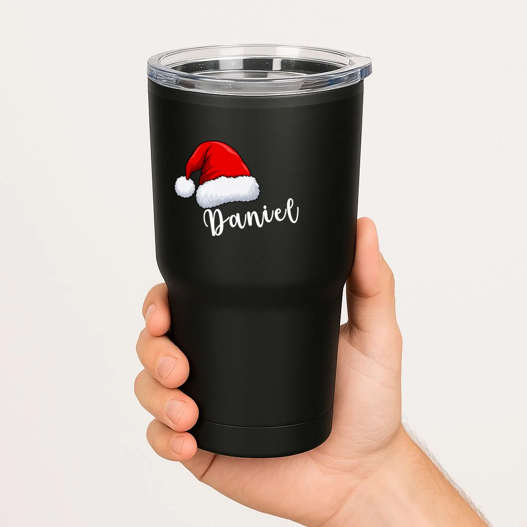 Custom Personalized Christmas Santa Hat 20oz Tumbler - Front 1
