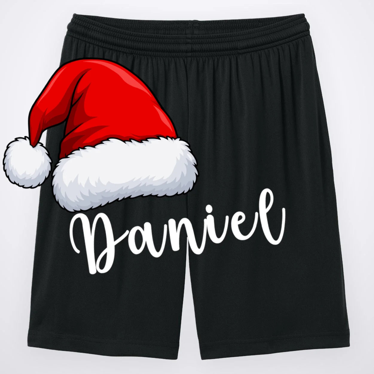 Custom Personalized Christmas Santa Hat Men's Shorts Front