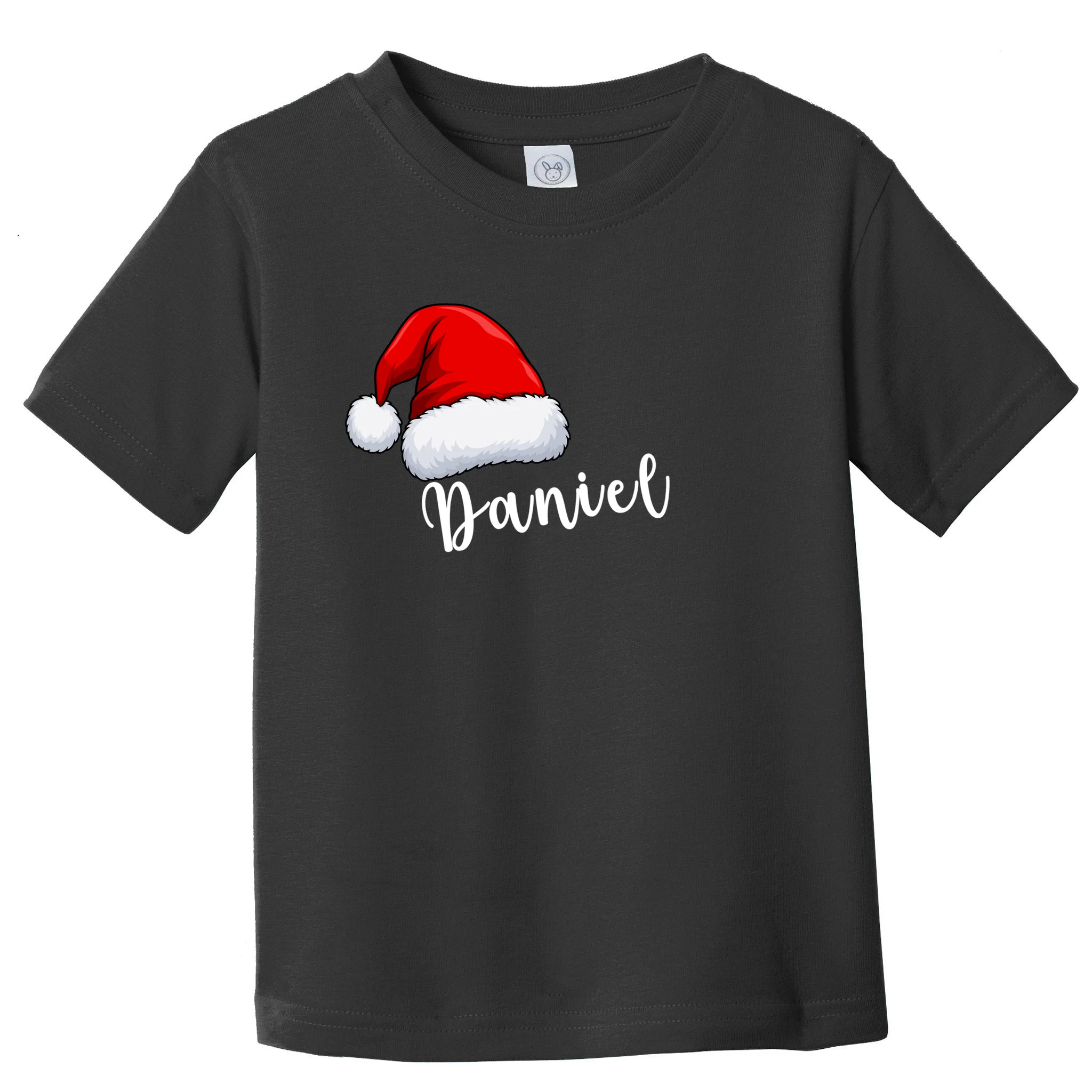 Custom Personalized Christmas Santa Hat Toddler T-Shirt - Front