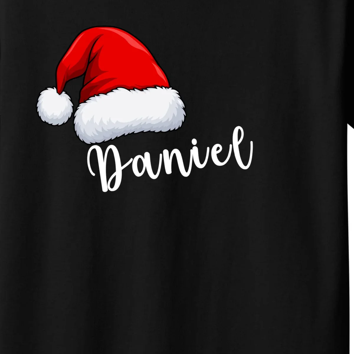 Custom Personalized Christmas Santa Hat Kids T-Shirt - Front - Close-up