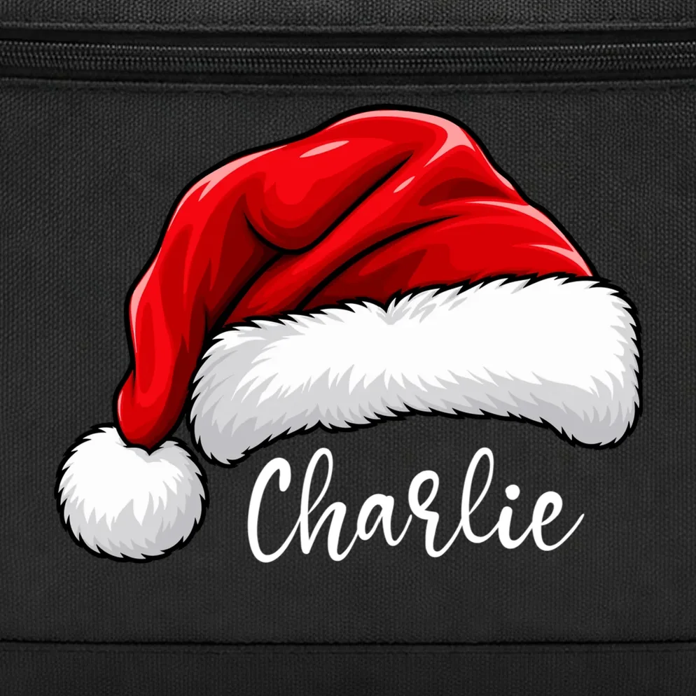 Custom Name Santa Hat Personalized Christmas Briefcase - Front - Close-up