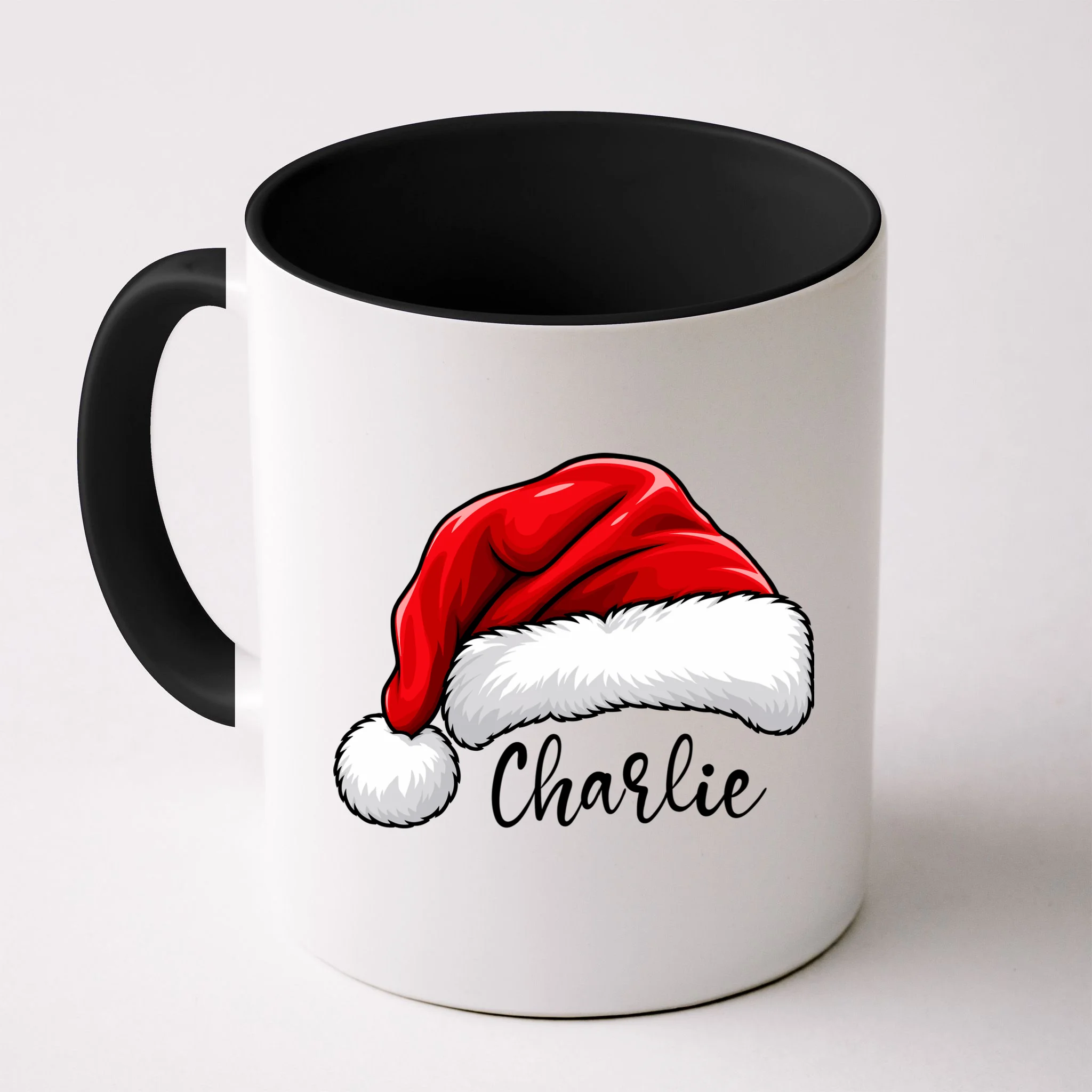 Custom Name Santa Hat Personalized Christmas Mug - Front