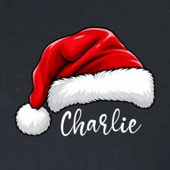Custom Name Santa Hat Personalized Christmas Men's Polo - Front - Close-up