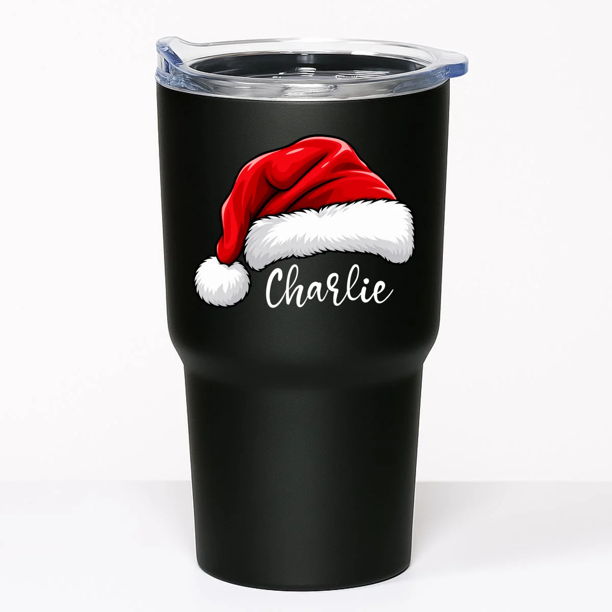 Custom Name Santa Hat Personalized Christmas 20oz Tumbler - Front