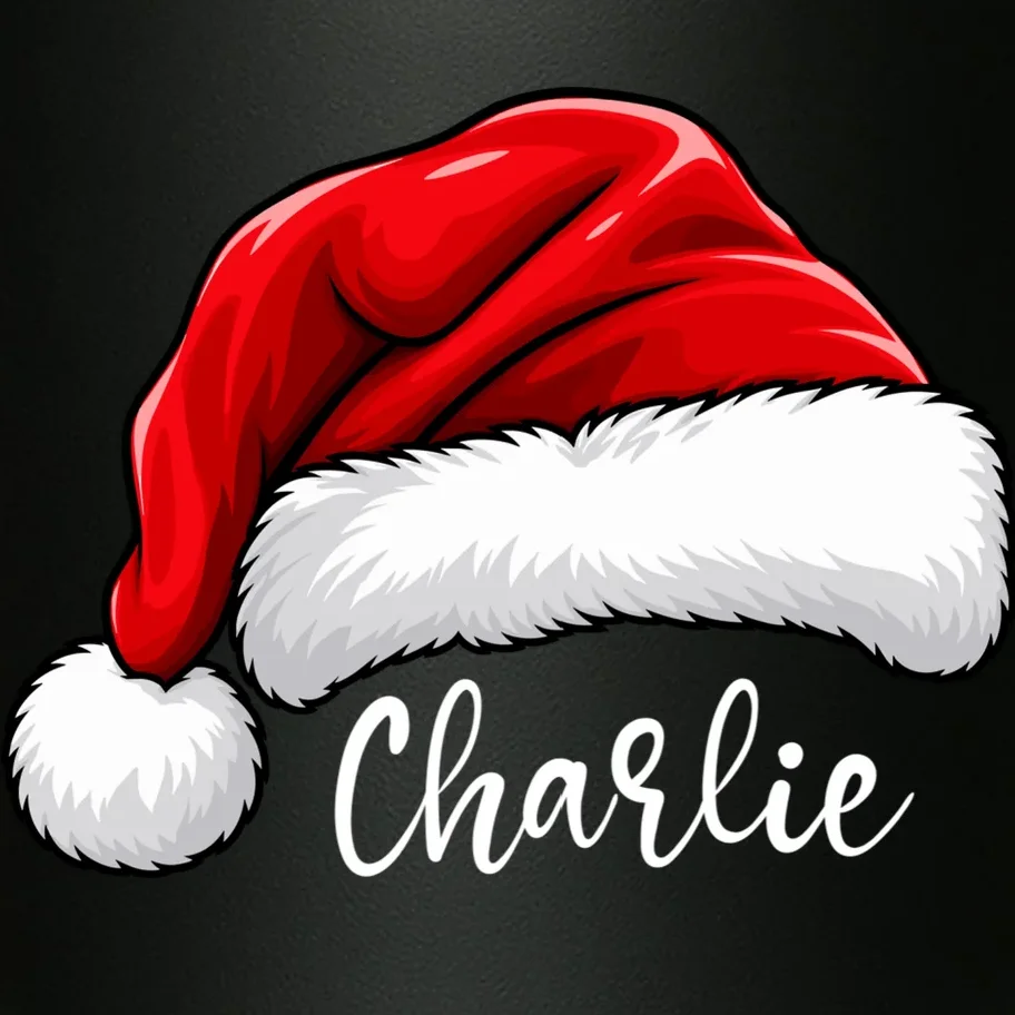Custom Name Santa Hat Personalized Christmas 20oz Tumbler - Front - Close-up