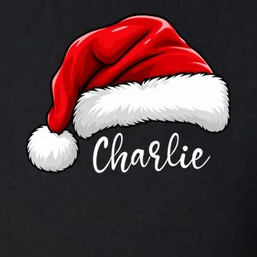Custom Name Santa Hat Personalized Christmas Men's Pullover Quarter Zip - Front - Close-up