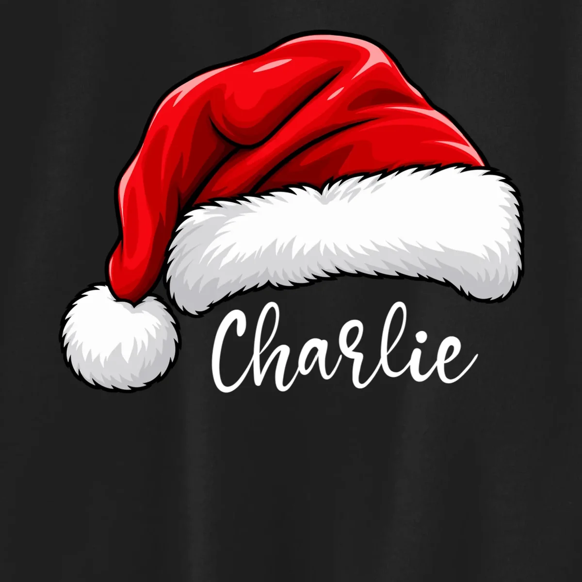 Custom Name Santa Hat Personalized Christmas Kids Sweatshirt - Front - Close-up