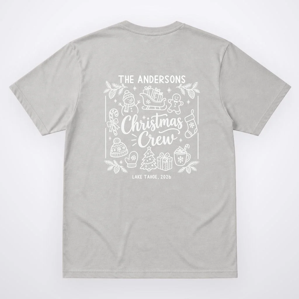 Christmas Family Matching Name Custom Gift - Minimalist Christmas Design Men's T-Shirt - Back