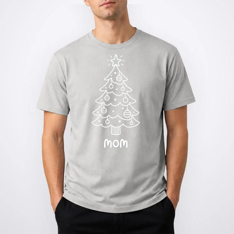 Christmas Family Matching Name Custom Gift - Minimalist Christmas Design Men's T-Shirt - Front 1