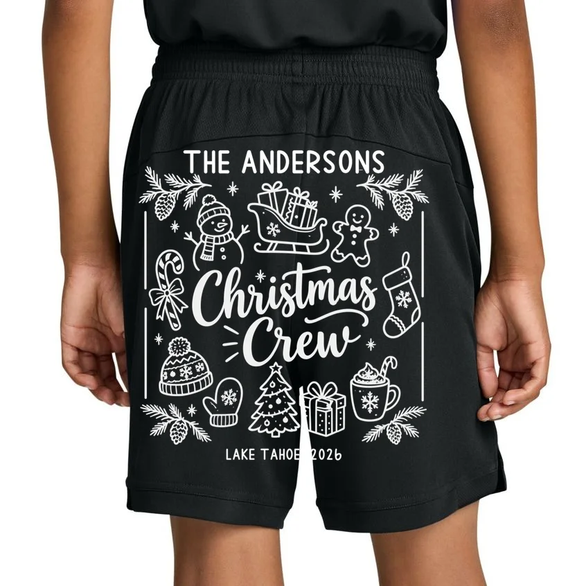 Christmas Family Matching Name Custom Gift - Minimalist Christmas Design Kids Shorts - Back 1